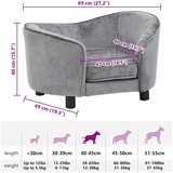 vidaXL Pasji kavč siv 69x49x40 cm iz pliša, (20655134) | Shoptok.si