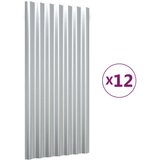 Krovni paneli 12 kom čelik obložen prahom srebrni 80x36 cm | shoptok.hr