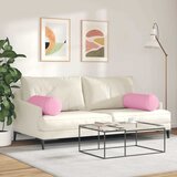  Valjkasti jastučići 2 pcs Ružičasta Ø 25 x 70 cm tkanina | shoptok.hr