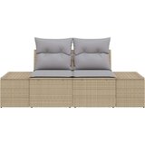  Dvosed na otvorenom s pohranom i jastučićima bež poliratan | shoptok.hr