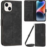 INORCO Za iPhone 14/13 6,1-palčni PU usnjeni ovitek za telefon s stojalom in vtisnjenimi črtami na dotik kože ovitek denarnice, (22035539) Cene