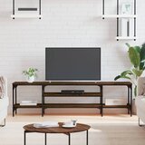 Maison Chic TV omarica - TV stojalo - Televizijska omarica rjavi hrast 161x35x45 cm inženirski les in železo, (21699206) | Shoptok.si