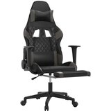  Gaming stol z oporo za noge črno in sivo umetno usnje, (21152285) | Shoptok.si