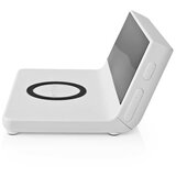 Nedis WCACQ20WT - Budilnik sa LCD ekranom i bežičnim punjačem 15W/5V, u beloj boji | Eponuda.com