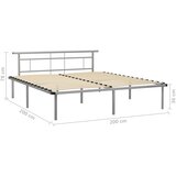  Okvir za krevet sivi metalni 200 x 200 cm | shoptok.hr