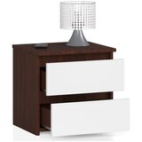 AKORD Cl2 Nočna Omarica, 2 Predala, Wenge/Bela, (5000332044) | Shoptok.si