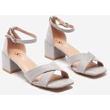Resti Gray women's sandals on a low square post Cefernia - Footwear | ePonuda.com