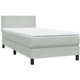 Box spring postelja z vzmetnico svetlo siva 80x220 cm žamet, (21790742) | Shoptok.si
