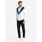 Ombre Men's knitted SLIM FIT long sleeve shirt - white | Eponuda.ba