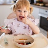 BabyOno Be Active Stainless Steel Spoon and Fork pribor za otroke Pink 12m+ 2 kos | Shoptok.si