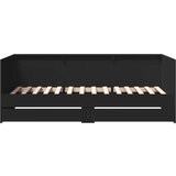  Dnevni krevet s ladicama crni 90 x 200 cm konstruirano drvo | shoptok.hr