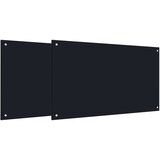  Kuhinjski zid 2 pcs Crna 100 x 60 cm Staklo otporno na udarce | Eponuda.ba