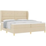  Krevet s uzglavljem i madracem Krem 200x200 cm Tkanina | shoptok.hr