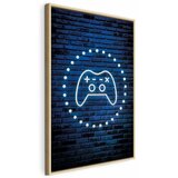 Slika - Neon Gamepad 40x60 U prirodnom drvenom okviru | shoptok.hr