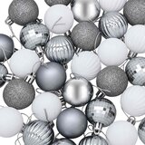  Set božićnih kuglica 100 kom. Bijela i siva 4 cm Polistiren | shoptok.hr