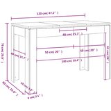  Blagovaonski stol sjajni bijeli 120x60x76 cm konstruirano drvo | shoptok.hr