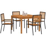  Vrtni set za objed 5 kom. Crna Čvrsto drvo akacije 110 x 110 x 75 cm | Shoptok.si