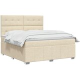  LED okvir za krevet s madracem Krem 140 x 190 cm Tkanina | shoptok.hr