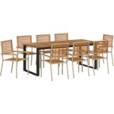  9-dijelni set za blagovanje u vrtu Bež poli ratan akacija | shoptok.hr