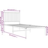 Metalni okvir za krevet s uzglavljem bijeli 80x200 cm | shoptok.hr