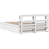  Okvir kreveta s uzglavljem bijeli 140 x 190 cm od borovine | shoptok.hr