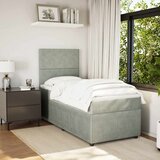 Box spring krevet s madracem svjetlosivi 90x190 cm baršunasti | shoptok.hr