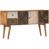 vidaXL Komoda s potiskanim vzorcem 130x30x70 cm trden mangov les | Shoptok.si