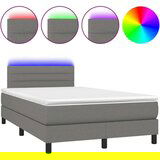  Krevet box spring s madracem LED tamnosivi 120 x 200 cm tkanina | shoptok.hr