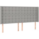  LED uzglavlje svjetlosivo 183 x 16 x 118/128 cm od tkanine | shoptok.hr