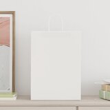  Papirnate vrećice 250 kom s ručkama bijele 32x17x44 cm | Eponuda.com