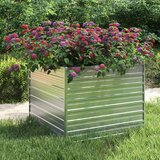  Povišena vrtna gredica 100x100x77 cm pocinčani čelik srebrna | shoptok.hr
