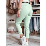 DStreet Spodnie damskie slim fit z paskiem TAIRONIK miętowe | Shoptok.si