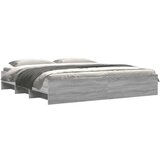 vidaXL Posteljni okvir siva sonoma 200x200 cm inženirski les | Shoptok.si