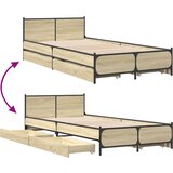  Okvir kreveta s ladicama boja hrasta sonome 75x190 cm drveni | shoptok.hr