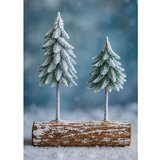  Božićna kompozicija - ukras za drvce na deblu prekrivenom snijegom 34 x 28 cm | shoptok.hr