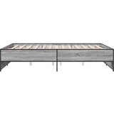 vidaXL Posteljni okvir siva sonoma 150x200 cm inž. les in kovina, (21128208) | Shoptok.si