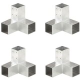  Spojniki za stebre 4 kosi Y oblike pocinkana kovina 71x71 mm | Shoptok.si