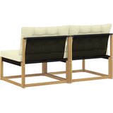  Srednja sofa za van Čvrsto drvo akacije i Textilene Bijela - Bijela i krem 2x srednja | shoptok.hr
