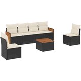 The Living Store Vrtna sedežna garnitura 7-delna z blazinami črn poli ratan - Vrtna Sedežna Garniture, (21451055) | Shoptok.si