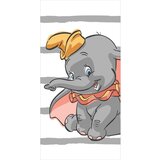 Jerry Fabrics Bijeli/sivi pamučan dječji ručnik 70x140 cm Dumbo "Stripe" – Cijene