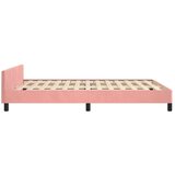  Okvir za krevet s uzglavljem ružičasti 140x190 cm baršunasti | shoptok.hr