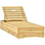 Maison Chic Ležalnik - Sončna ležalnik in siva karo blazina impregnirana borovina, (22043409) | Shoptok.si