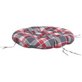  Okrugli jastuk s crvenim kariranim uzorkom Ø 100 x 11 cm Oxford tkanina | shoptok.hr