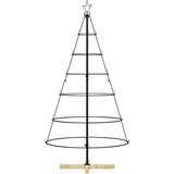  Božićno drvo u obliku čunja s stalakom Crna 150 cm Čelik | shoptok.hr
