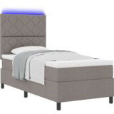  Postelja z vzmetnico in LED Taupe 100x200 cm Tkanina, (22084043) | Shoptok.si
