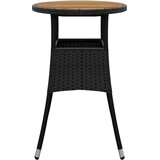  Vrtni stol Ø 60 x 75 cm od bagremovog drva i poliratana crni | shoptok.hr