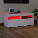 TV ormarić s LED svjetlima bijeli 90x35x40 cm | shoptok.hr