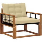  Set vanjskih sofa Čvrsto drvo akacije i Textilene Prirodna - Prirodno i bež Mreža | shoptok.hr