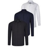Dewberry TRIPLE SET G726 SHIRT-BLACK-WHITE-NAVY BLUE Dewberry TRIPLE SET G726 SHIRT-BLACK-WHITE-NAVY BLUE Slike