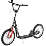 HOMCOM Skiro, mestni skiro, otroški skiro s pnevmatikami, nastavljiv aluminijast okvir, črne barve, (5000268199) | Shoptok.si